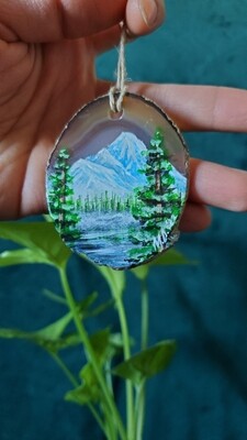 Painted Agate Slice Ornament 2