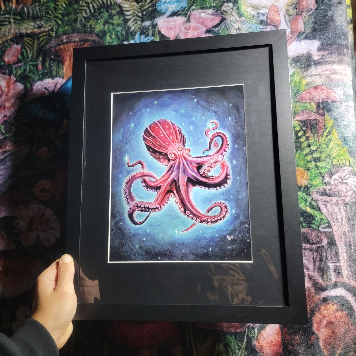 Octopus 11x14 matted frame