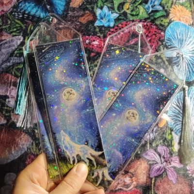 Wolf Holographic Sparkle Bookmark