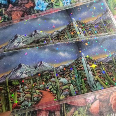 Desert Nightscape Holographic Sparkle Bookmark