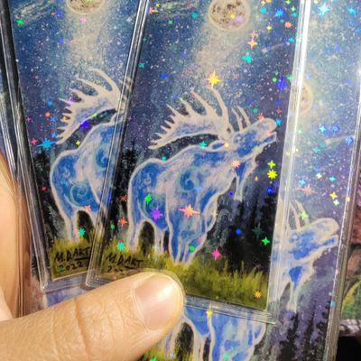 Moose Holographic Sparkle Bookmark