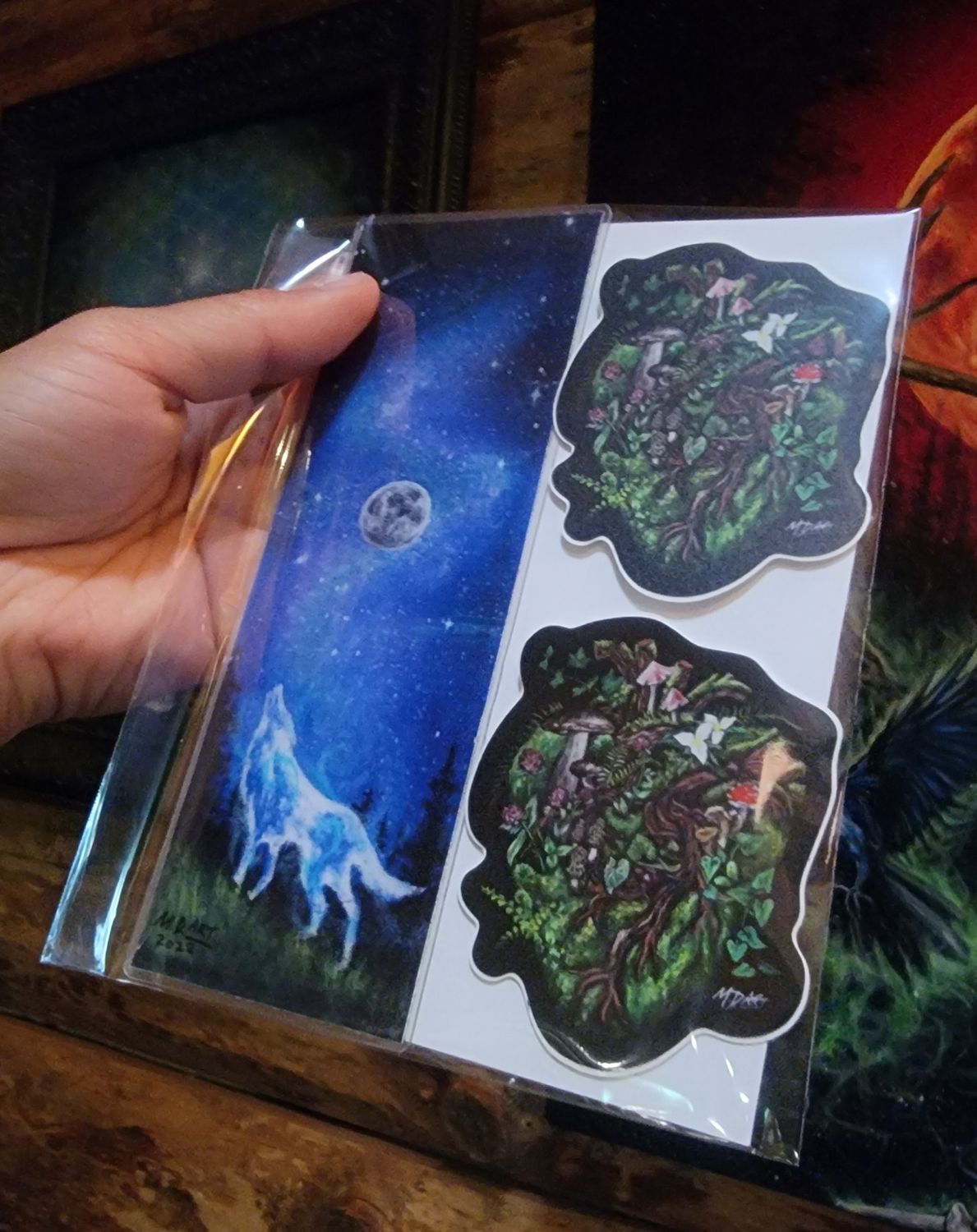 Wolf Bookmark + 2 stickers