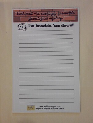 Genealogy Brick Wall Notepad