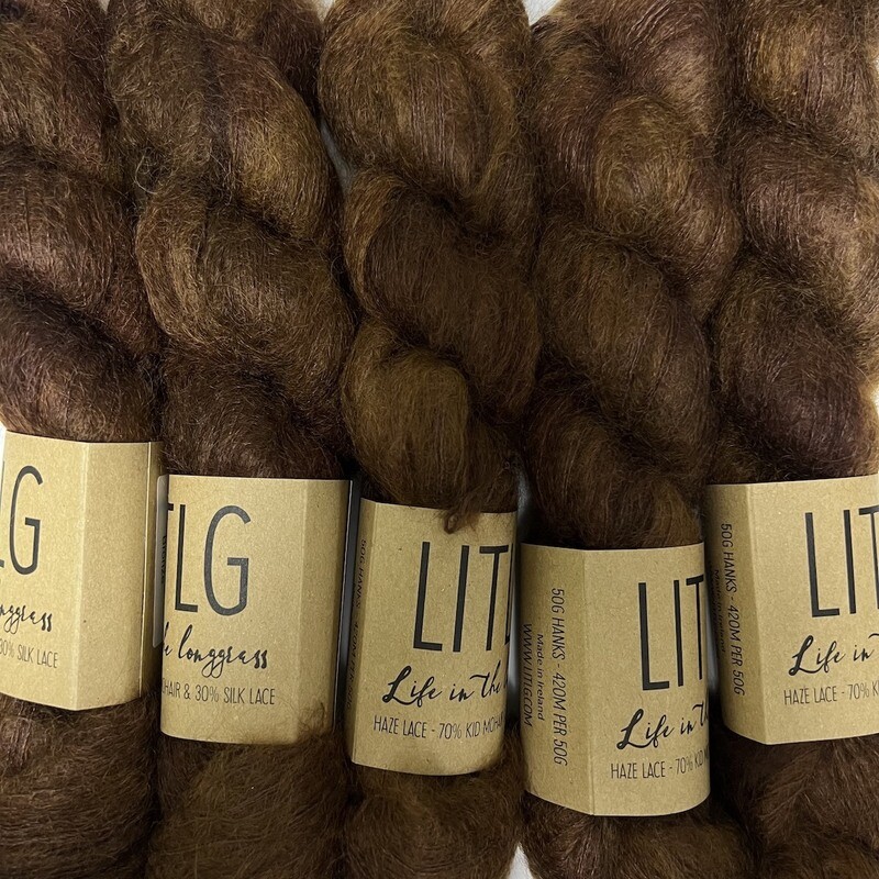 LITLG Silk Mohair Haze Lace Brozne