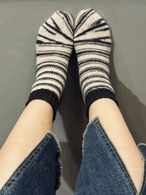 Knitting online class Toe up Tipsy sock