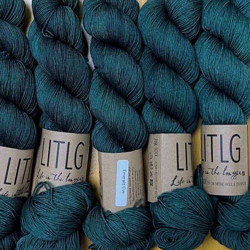 LITLG fine sock yarn Emerald Eve