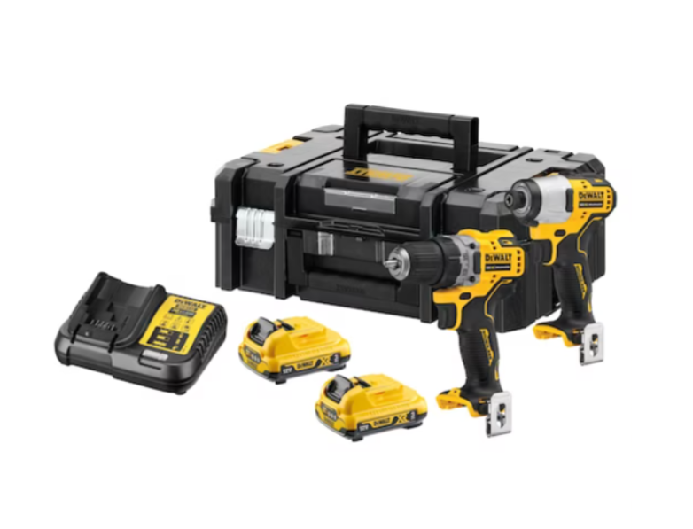 Dewalt - KIT Trapano avvitatore + Avvitatore impulsi 12v con 2 Batt. 3.0Ah + Carica Batt.