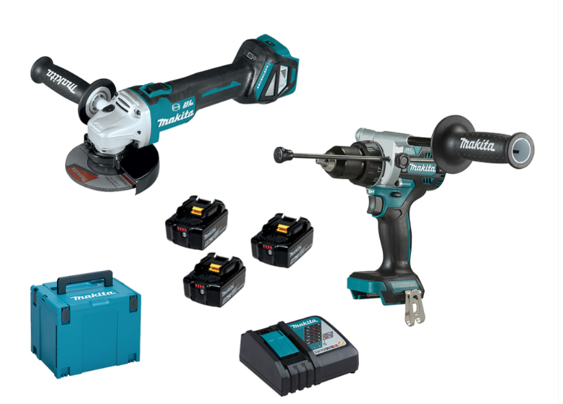Makita - Combo Kit LXT Dhp486+Dga513+Bl1850B*3+Dc18Rc Makita - Combo Kit LXT Dhp486+Dga513+Bl1850B*3+Dc18Rc