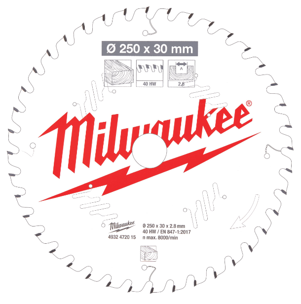 Milwaukee - Lama Circ. Diam./Foro Mm 250/30 Z40
