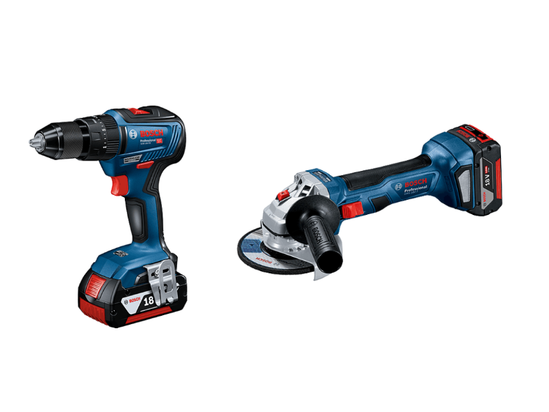 Bosch - Kit Trapano Gsb 18V-55 
+ Smerigliatrice Gws 18V-7 + 2 BATT. 4.0AH