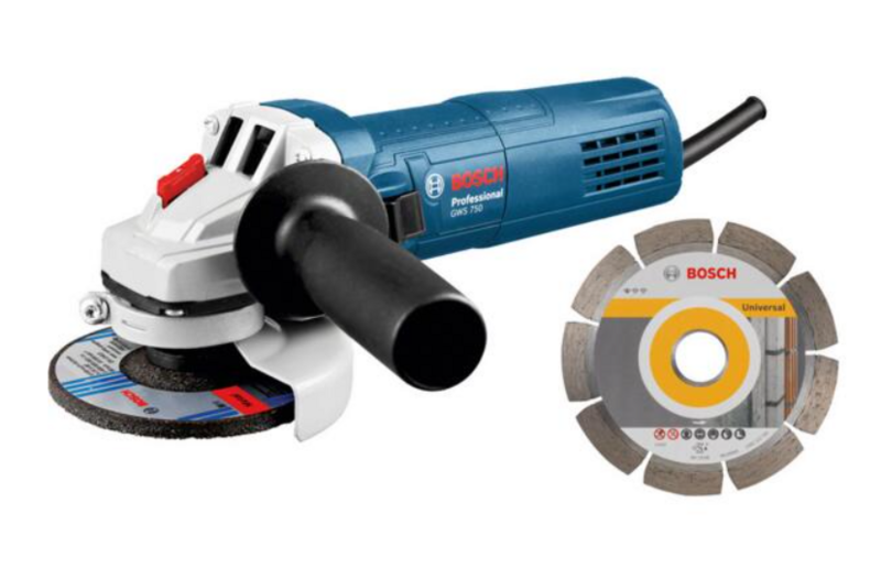 Bosch - Smerigliatrice angolare Gws 750 + Disco Diamantato
