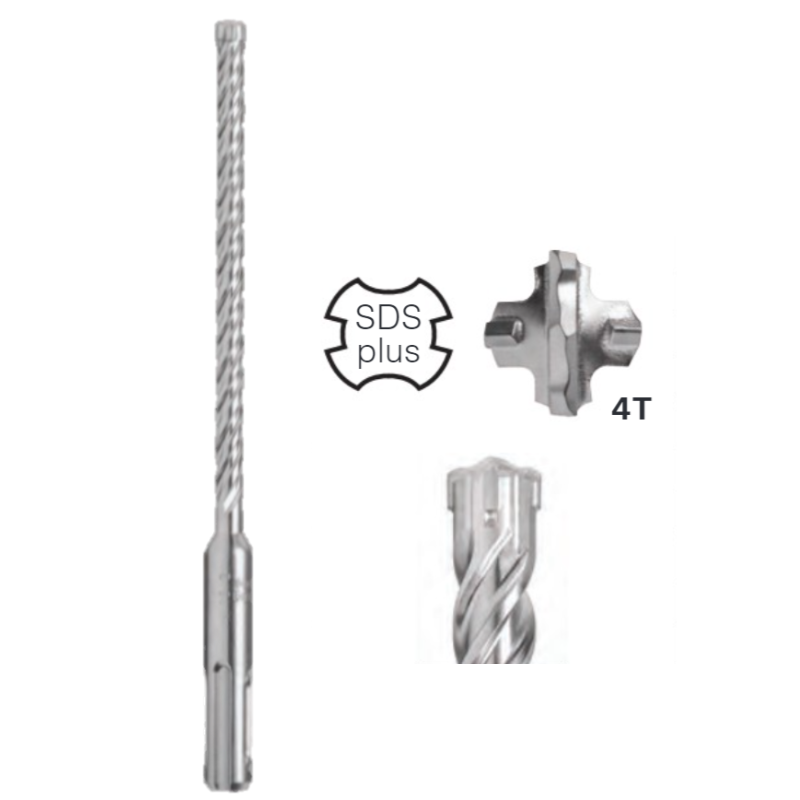 Hikoki - Punta Sds-Plus 4 Taglienti - Lunghezza 450 Mm