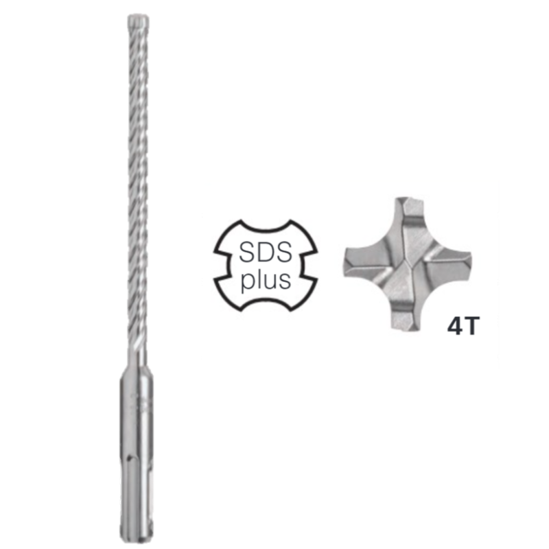 Hikoki - Punta Sds-Plus 4 Taglienti - Diametro 12, diverse lunghezze Hikoki - Punta Sds-Plus 4 Taglienti - Diametro 12, diverse lunghezze