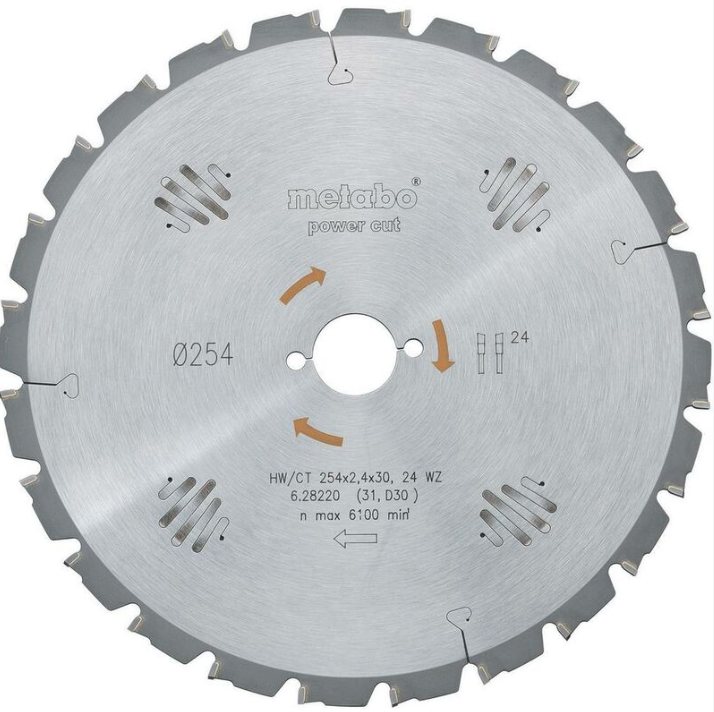 Metabo - Lama Circolare Hw/Ct 254X30, 24 Wz