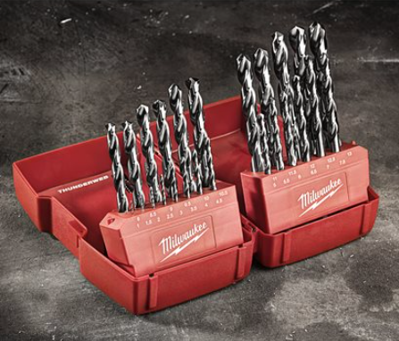 Milwaukee - Cassetta Punte Hss-G 19 Pz ( Ø Da 1 A 10 Con Incrementi Di 0.5)