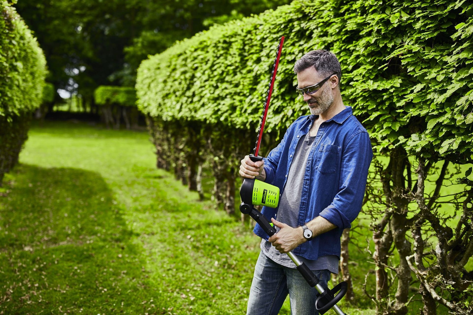 Greenworks - Tagliasiepi Ad Asta 60V - GD60pPHT51 (Solo Corpo Macchina)