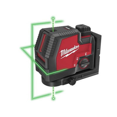Milwaukee - Laser Verde a due linee con 2 punti piombo - senza batteria