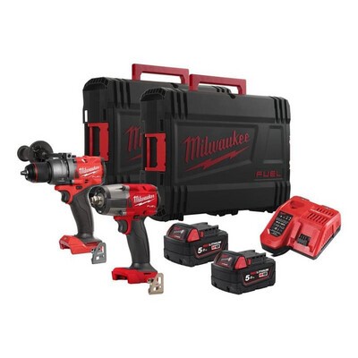 Milwaukee M18 FPP2F3-502X Powerpack M18 FPD3 + M18 FMTIW2F12 18V 5.0Ah in HD Box - 4933492518