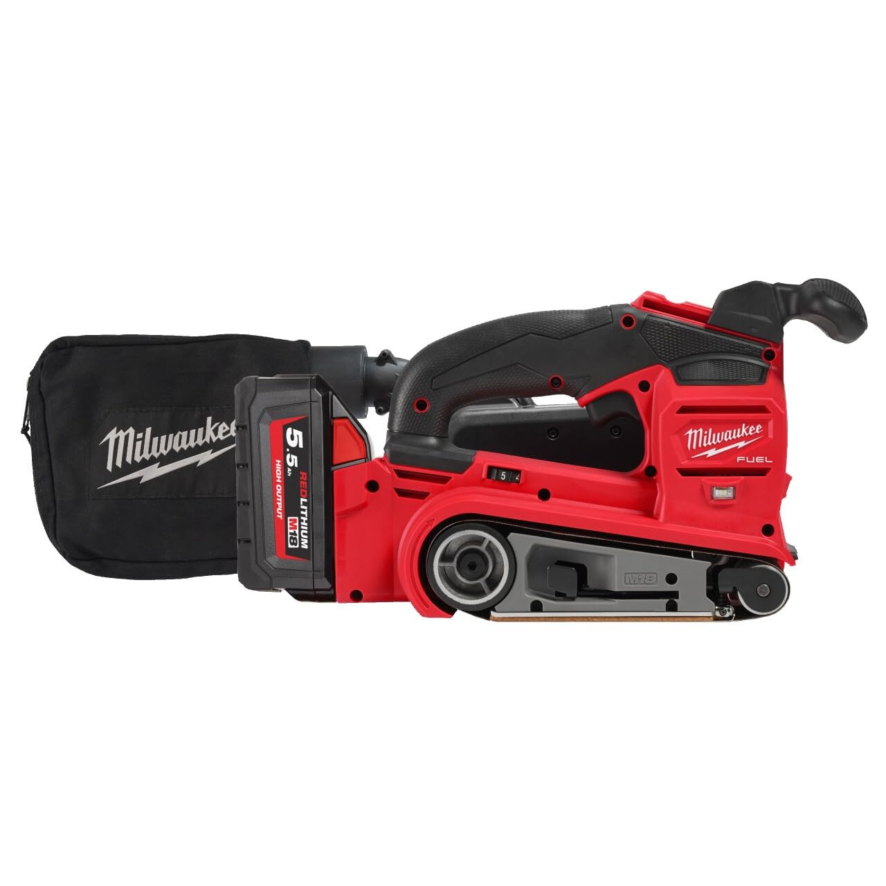 M18 FBTS75-552X_Levigatrice a nastro 75 mm 18 Volt Tecnologia FUEL valigetta Heavy Duty Milwaukee