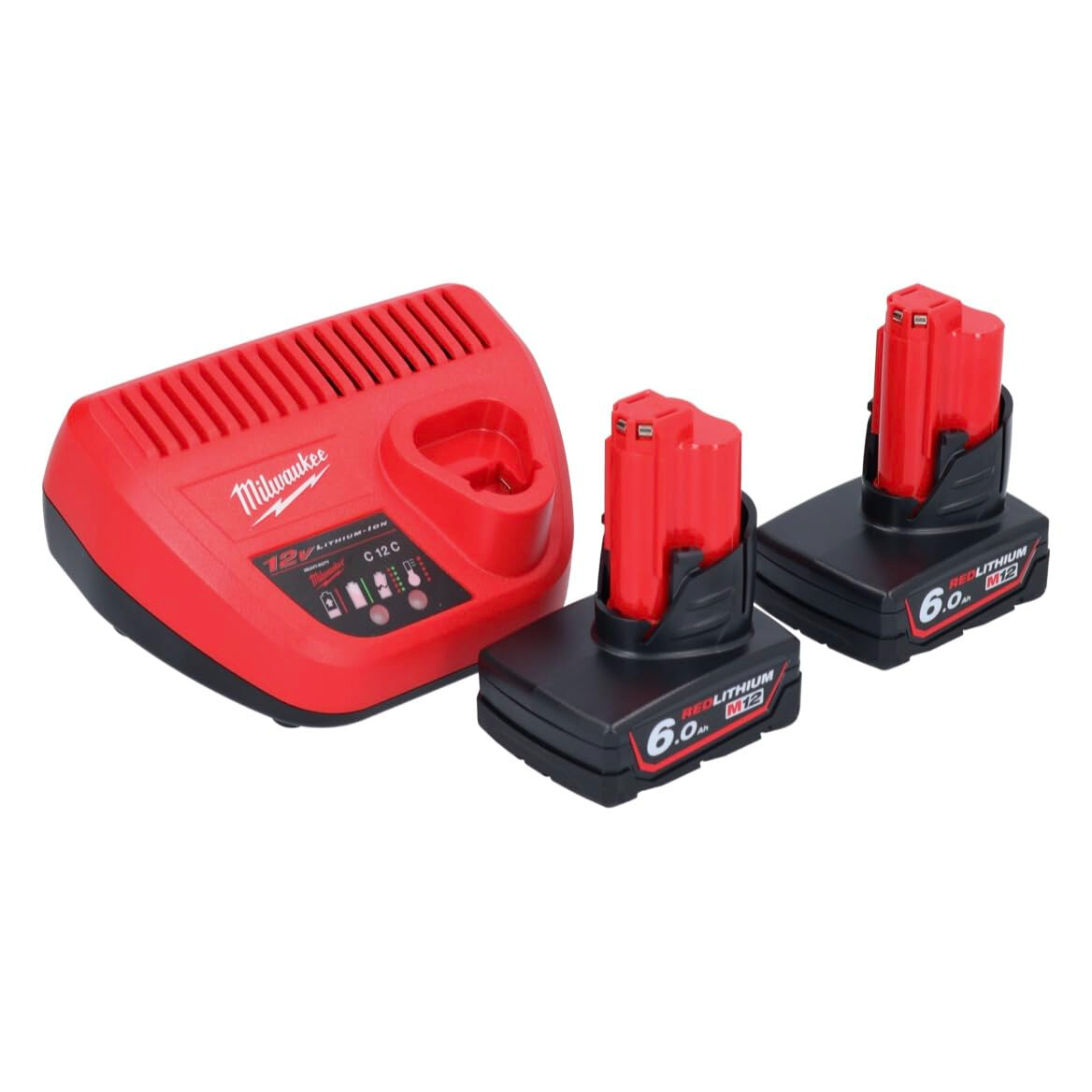 Milwaukee - Energy Kit M12 con 2  batterie 6.0 Ah, 1  Caricabatterie