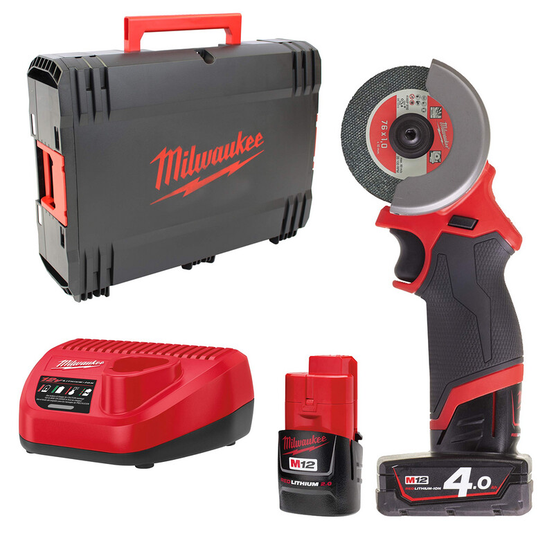 Milwaukee - Mini Troncatrice Multi Materiale 12 Volt disco 76mm 2,0 e 4,0Ah Milwaukee - Mini Troncatrice Multi Materiale 12 Volt disco 76mm 2,0 e 4,0Ah