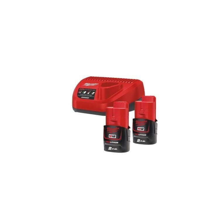 Milwaukee -Energy Kit M12 con 2  batterie 2.0 Ah, 1  Caricabatterie