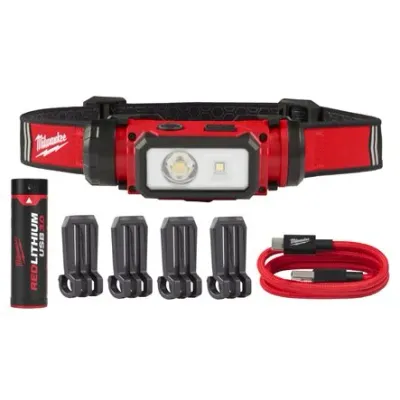 Milwaukee L4HL2-301 Torcia frontale ricaricabile USB 600 lumen