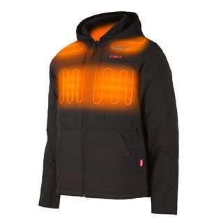 GIACCA TERMICA CON CAPPUCCIO NERA M12 - CON BATTERIA E CARICA BATTERIA