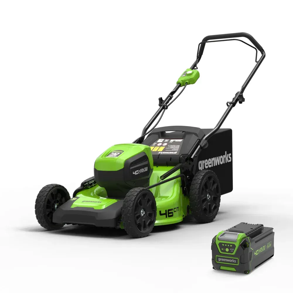 Greenworks - Rasaerba spinta 40V 46cm 3in1 kit 4Ah GD40LM46HPK4