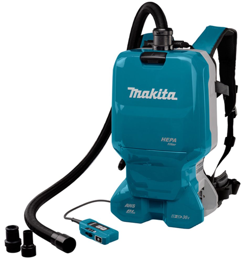 Makita - ASPIRATORE A ZAINO 18Vx2 6l AWS HEPA