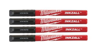 Milwaukee - Pennarello Punta Extra Fine Nero 4Pz