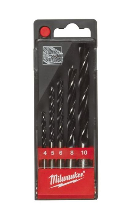 Milwaukee -Set Punte Elicoidali per legno 8 Pz (3/4/5/6/7/8/9/10Mm)