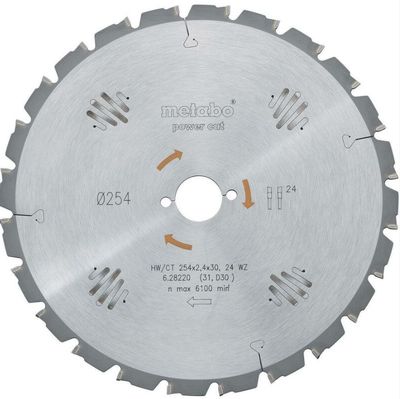 Metabo - Lama Circolare Hw/Ct 254X30, 24 Wz