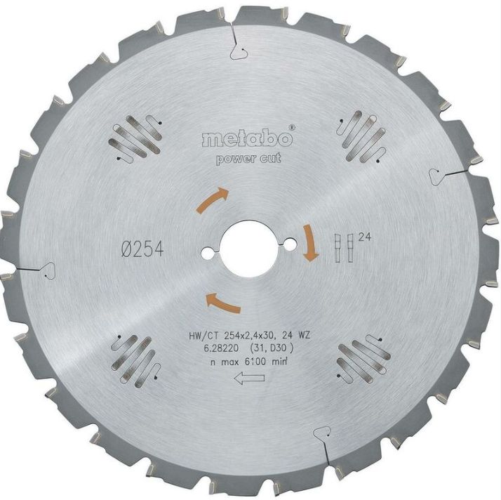 Metabo - Lama Circolare Hw/Ct 254X30, 24 Wz