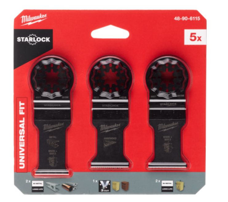 Milwaukee - Set Lame Multifunzione 5 Pz Legno/Metallo