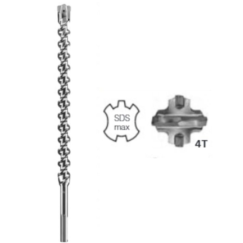 Hikoki - Punta Sds-Max 4 Taglienti -  Diametro 14 MM x 340 MM