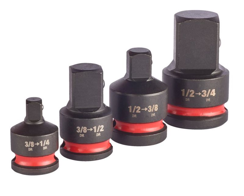 Milwaukee - Set 4 Adattatori 3/8Q-1/4Q - 3/8Q-1/2Q - 1/2Q-3/8Q - 1/2Q-3/4Q