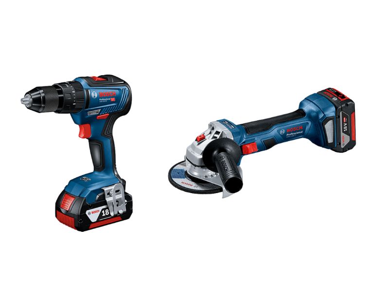 Bosch - Kit Trapano Gsb 18V-55 
+ Smerigliatrice Gws 18V-7 + 2 BATT. 4.0AH