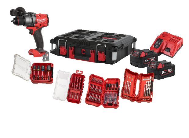 AVVITATORE CON MANDRINO M18FPD3100P-502P COMPLETO DI 2 BATTERIE 5,0AH + CARICA BATTERIE E ACCESSORI