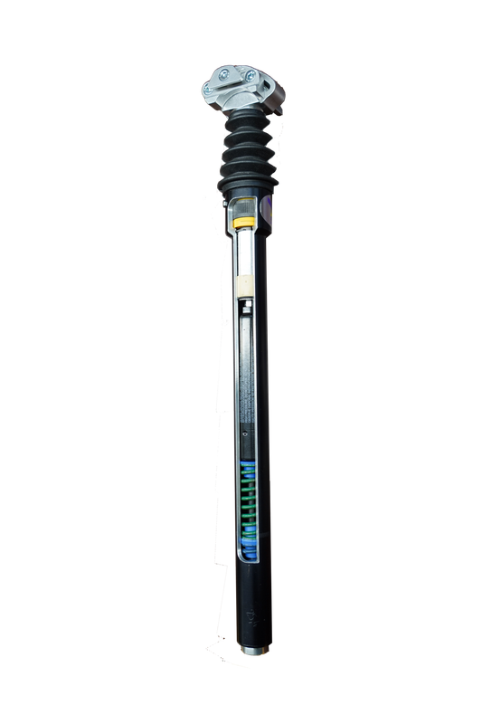 Airwings EXPLETO SPORT Gefederte Sattelstütze mit Linear-Kugellager, 425mm Länge mit Öldämpfer und 2 Federn