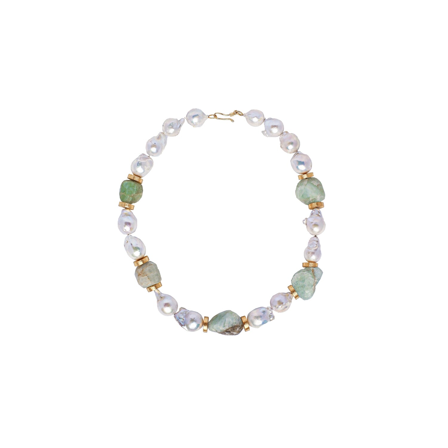 ICON in Baroque Pearls and Aquamarine gemstones