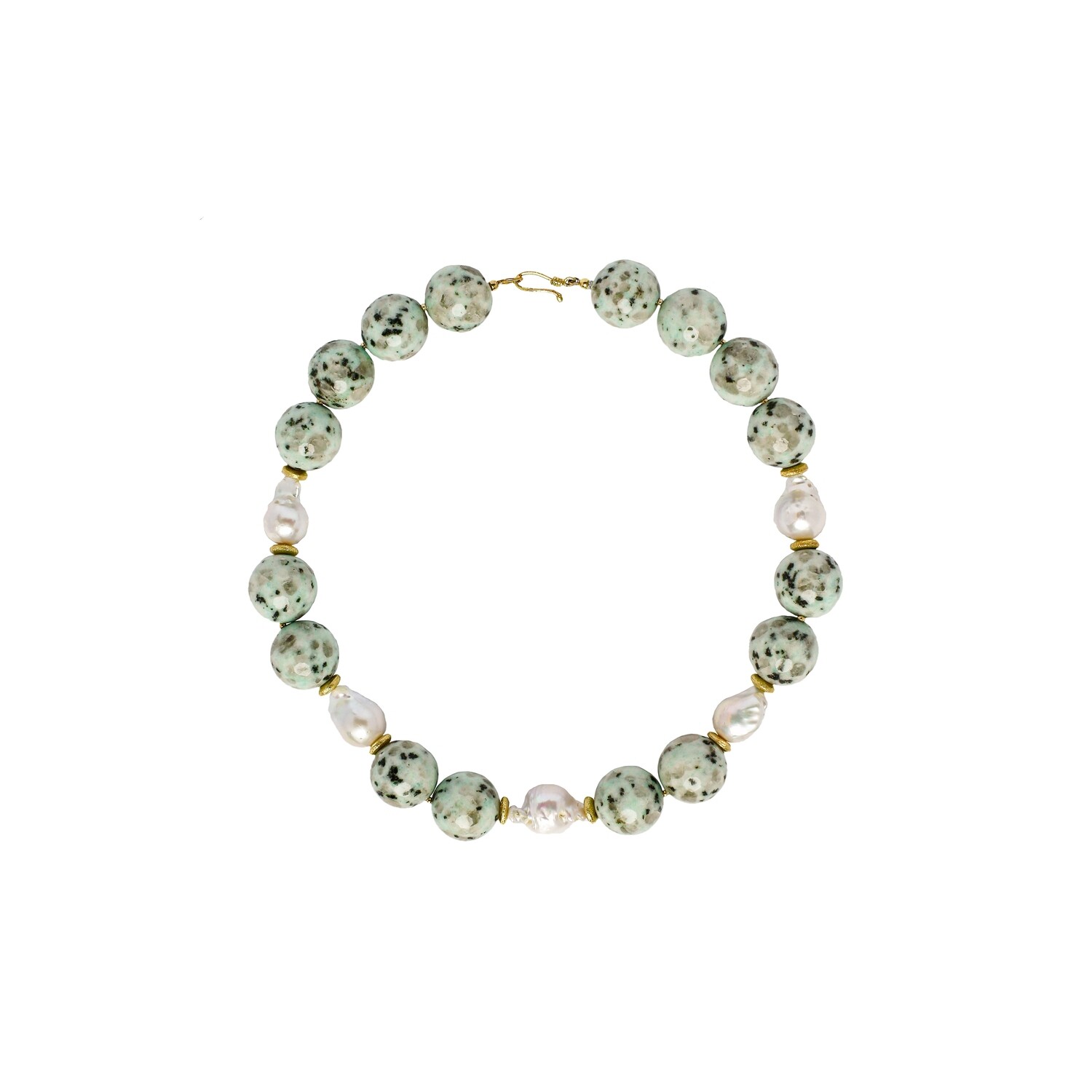 TERRA in Serpentine and Baroque Pearls gemstones