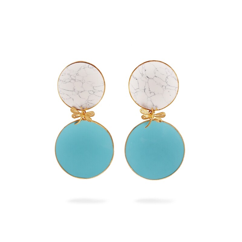 SIMONE in white Howlite and Turquoise