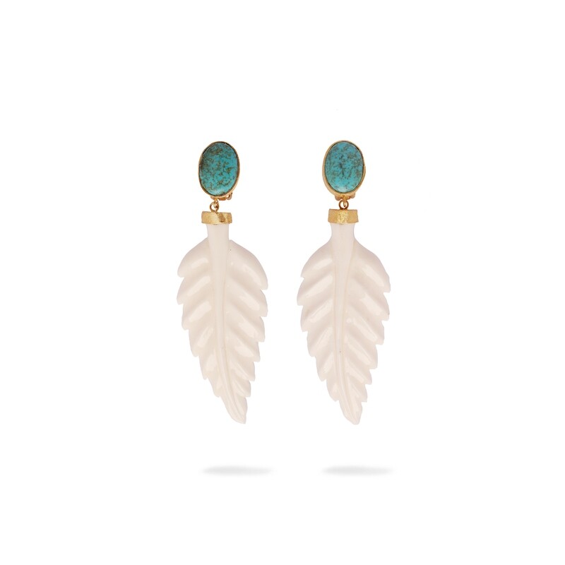 IVY LEAF with Turquoise and resin Leaf