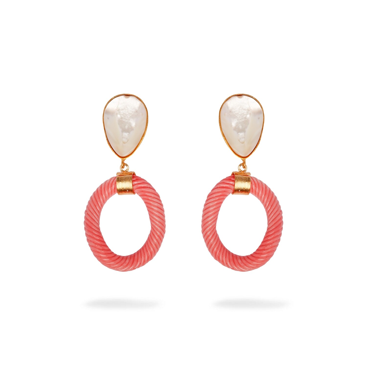 MARSEILLE in Coral and Mother of Pearls gemstones