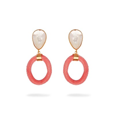MARSEILLE in Coral and Mother of Pearls gemstones