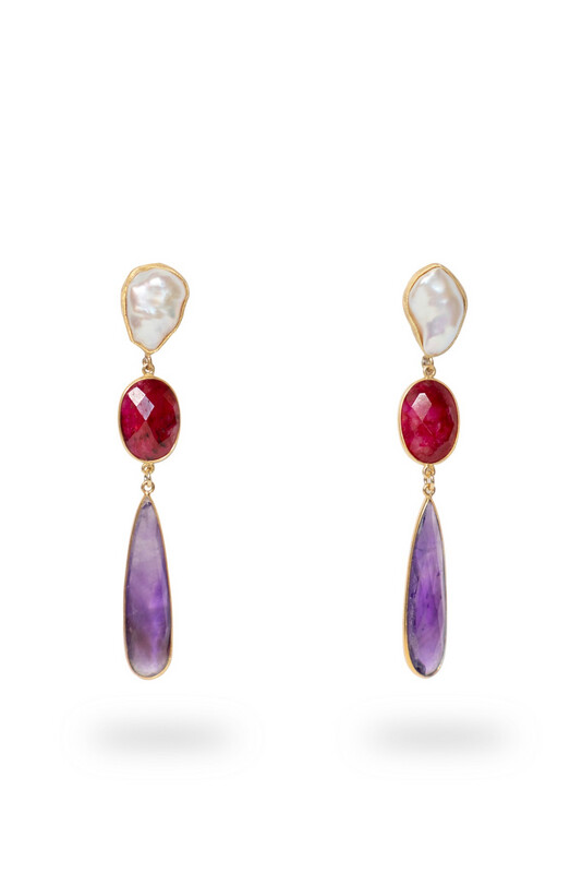 Sophia In Amethyst,Agate and Pearls