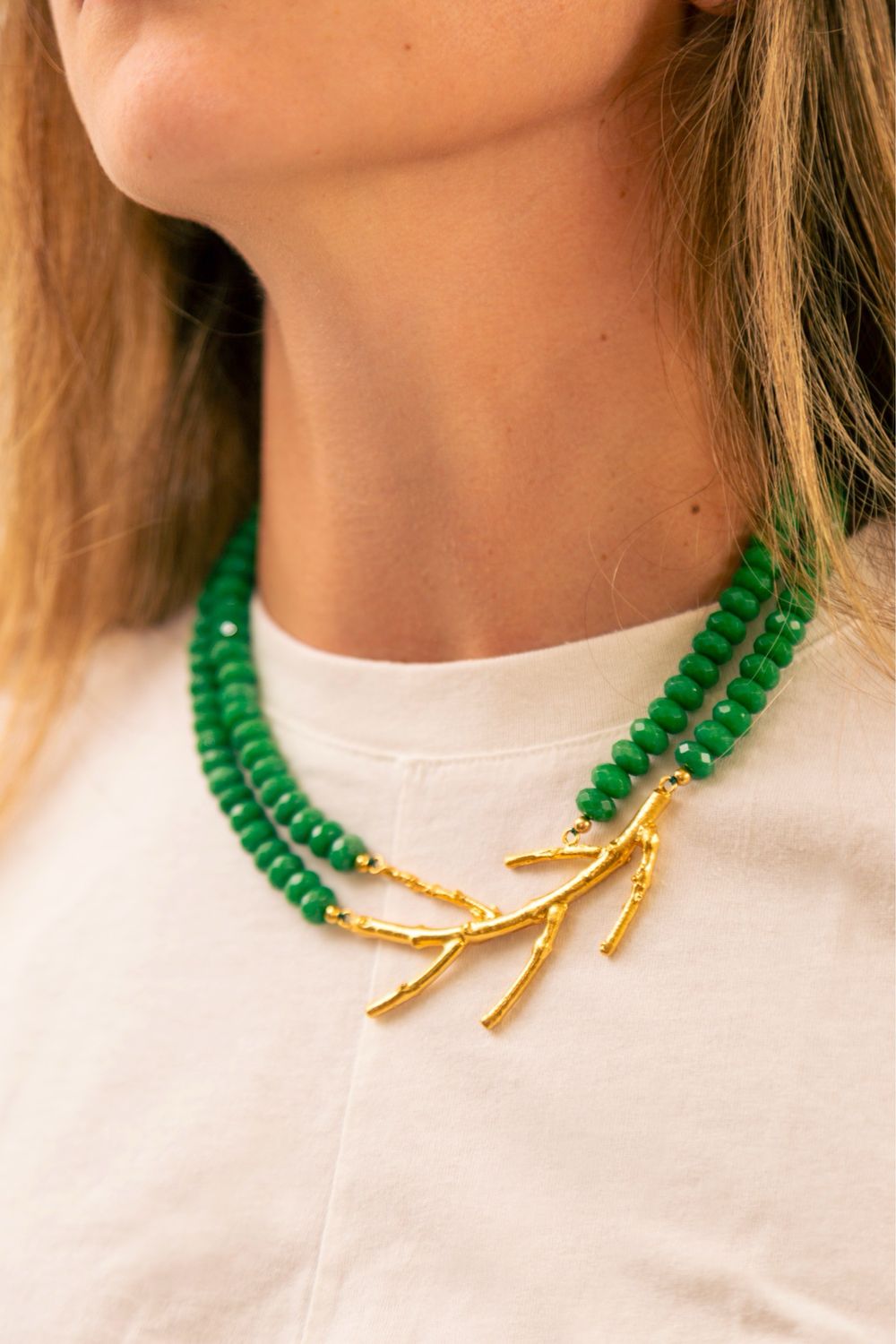 IVY Necklace In Green Agate