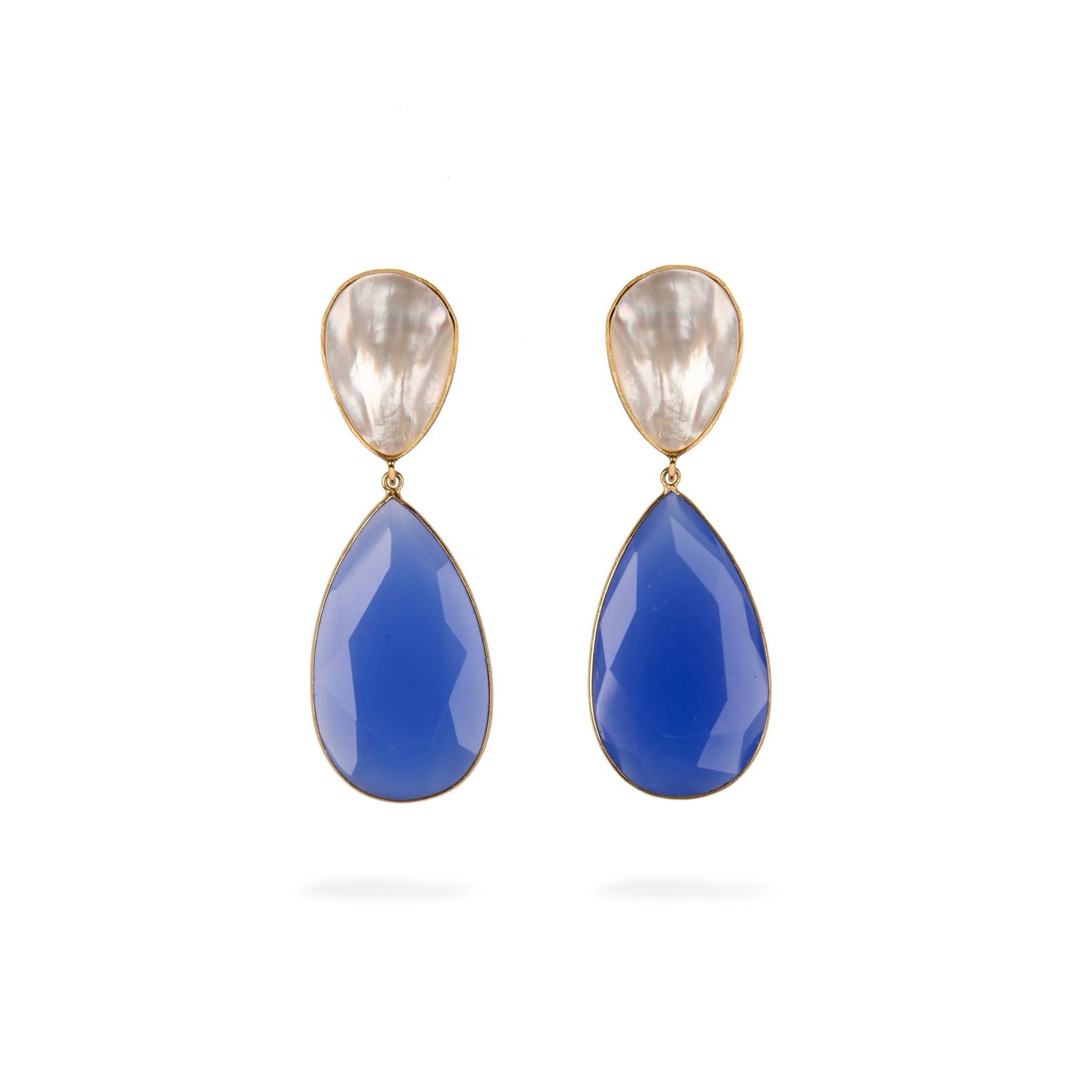 LEYLA In Blue Agate And Mother Of Pearls