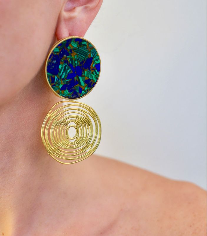 Shams With Chrisocolla Gemstones